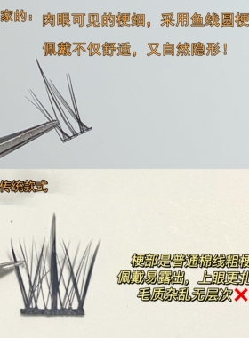 程十安推荐小火苗上睫毛伪素颜细黑梗单簇小恶魔自然日常新手易贴