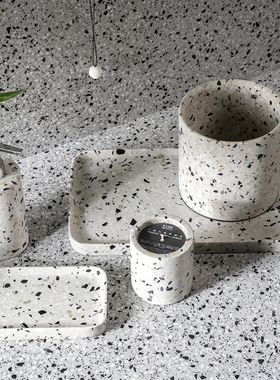 收纳摆件水磨石简约轻奢卫浴托盘