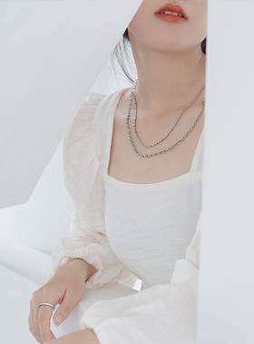 OG饰品原创珍珠双链项链