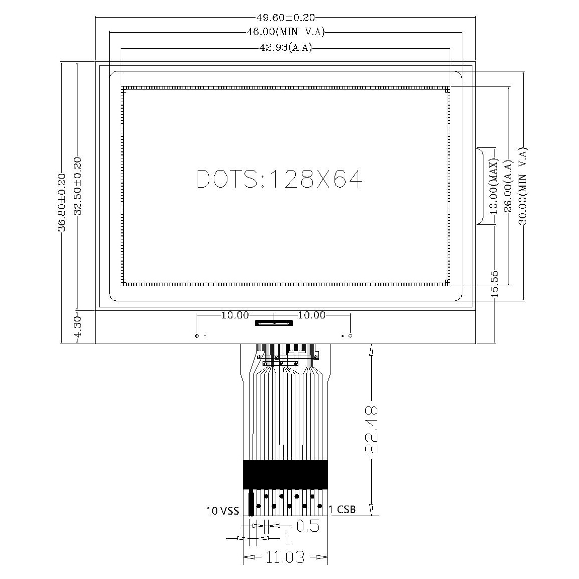 12864 LCD点阵液晶屏 COG3.3V 厂家长期供货 LX-12864L-1型号 - 图3