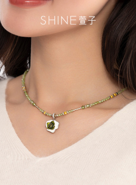SHINE萱子绿光森林系列花朵项链