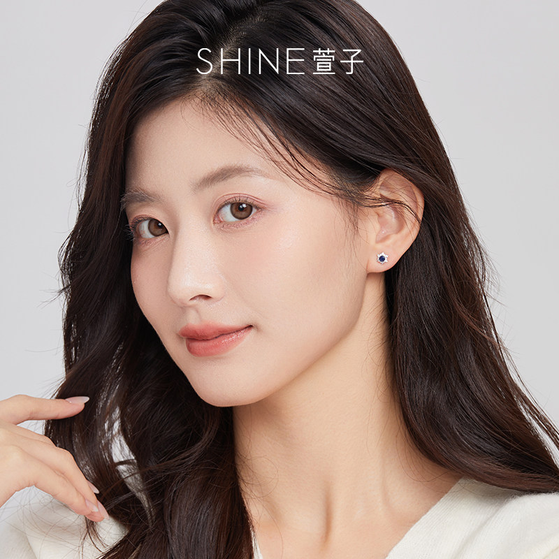 SHINE萱子饰品奢华璀璨925银耳钉轻奢高级感闪耀耳环女复古百搭,淘宝优惠券,粉丝福利购,淘宝优惠卷