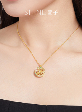 SHINE萱子复古新中式罗盘项链