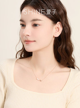 SHINE萱子甜美爱心淡水珍项链