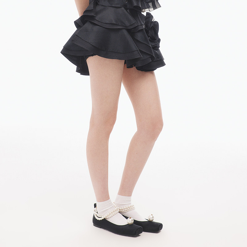 【祝绪丹同款】lefame拉飞姆时尚波嬉风花朵造型黑色半裙,淘宝优惠券,粉丝福利购,淘宝优惠卷