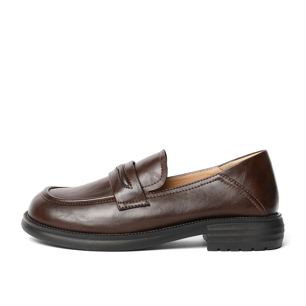 森达乐福鞋女款2025春新商场同款复古舒适沙发乐福单鞋XKW01AA5,淘宝优惠券,粉丝福利购,淘宝优惠卷