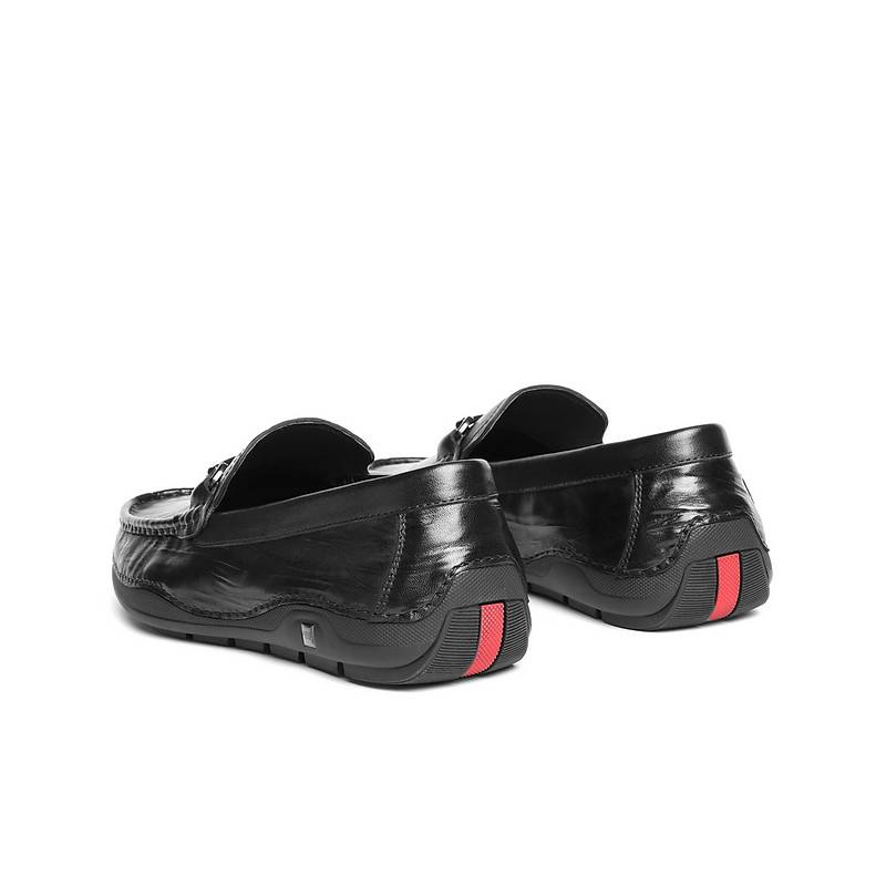 百丽男鞋一脚蹬软底豆豆鞋男士新款真牛皮休闲开车爸爸鞋8TX01CM5 - 图2