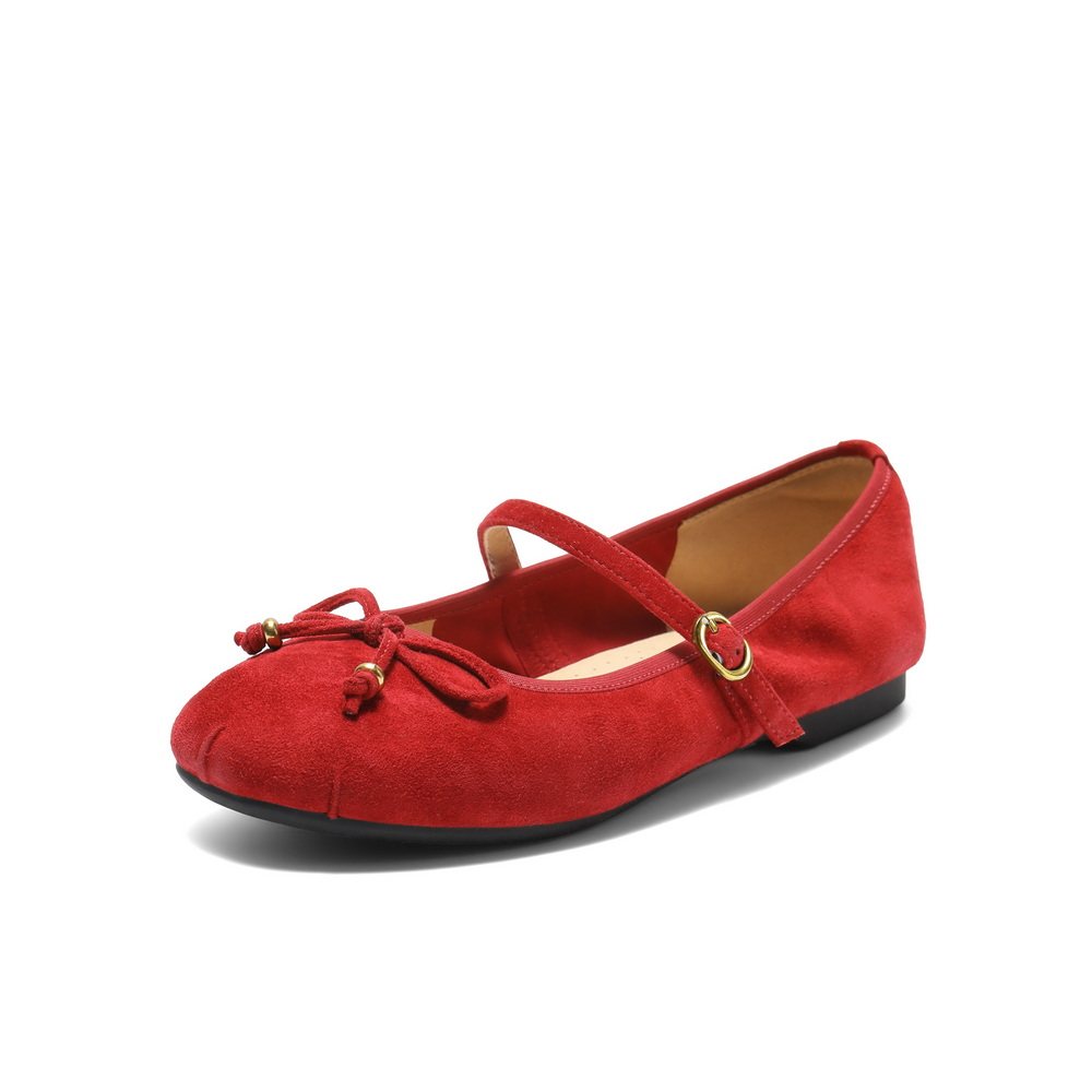 百丽芭蕾红色平底羊皮玛丽珍鞋女25新款婚鞋浅口单鞋子B2783CQ5,淘宝优惠券,粉丝福利购,淘宝优惠卷