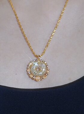 2025新款气质百搭金丝网状圈圈吊坠项链女精致轻奢ins风锁骨链