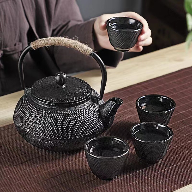 围炉煮茶壶日式烧水泡茶家用铸铁壶电陶炉专用过滤炭火茶炉壶全套 - 图3