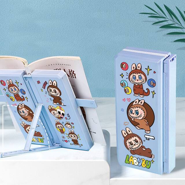Cute multifunctional pencil case bookshelves pen case double storage box elementary school boy and girl