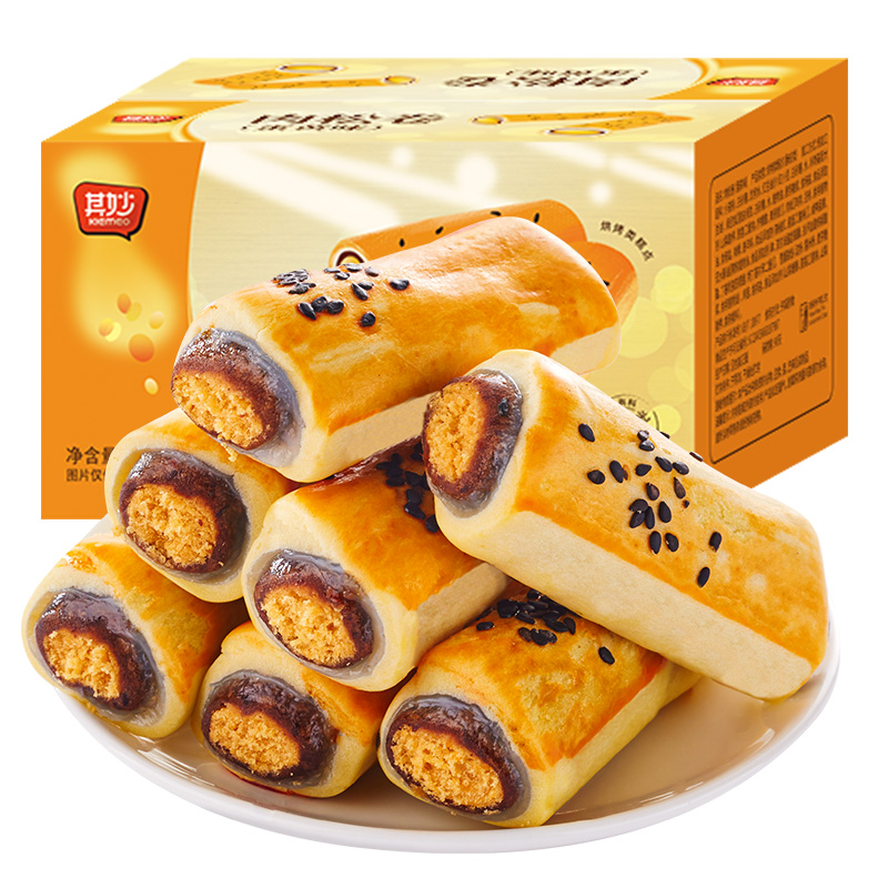 其妙旗舰店肉松卷蛋黄酥面包整箱早餐食品饼糕点心好吃零食小吃休闲美食年货3