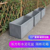 Nordic Cement Flowerpots Rectangular magnesium mud Flower Box TLarge size Family balcony Outdoor Idea minimalist Green Planted Horse Trough