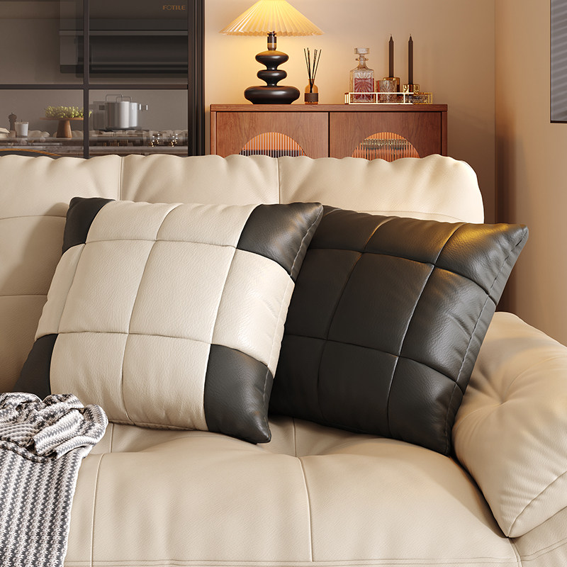 帕沙曼真皮抱枕进口头层牛皮客厅沙发靠垫卧室书房高级感蓬松饱满,淘宝优惠券,粉丝福利购,淘宝优惠卷