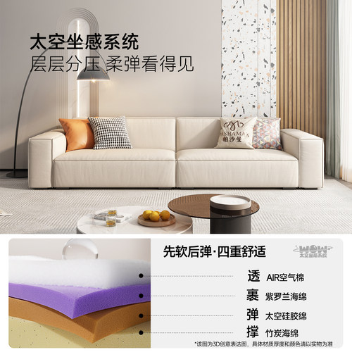 政府补贴帕沙曼豆腐块沙发客厅现代简约猫抓布艺沙发可拆洗奶油风 - 图2