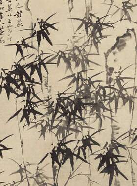 郑板桥竹石图复古字画作品水墨竖幅挂轴微喷仿古复制临摹国画装饰