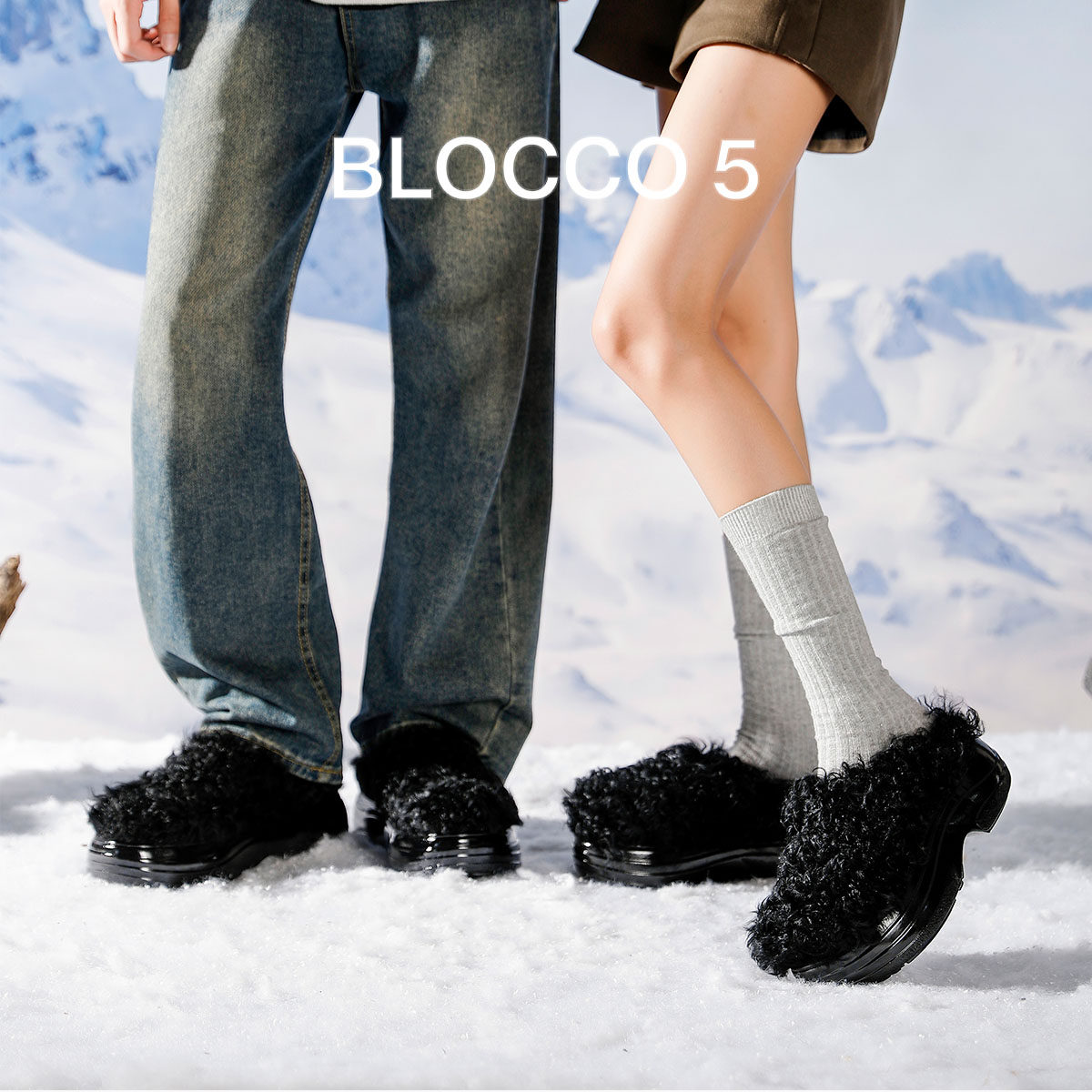 BLOCCO5毛毛拖鞋女外穿男女同款单鞋休闲厚底外穿增高包头半拖,淘宝优惠券,粉丝福利购,淘宝优惠卷