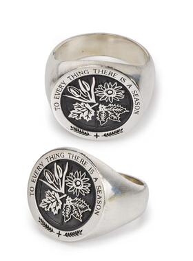 世间凡事皆有定期印章戒指女男霸气高颜值轻奢个性2023十字架尾戒