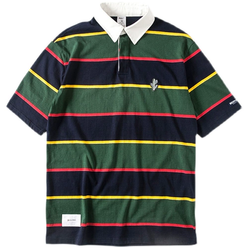 Ретро футболка с коротким рукавом, летняя футболка polo, в американском стиле, оверсайз