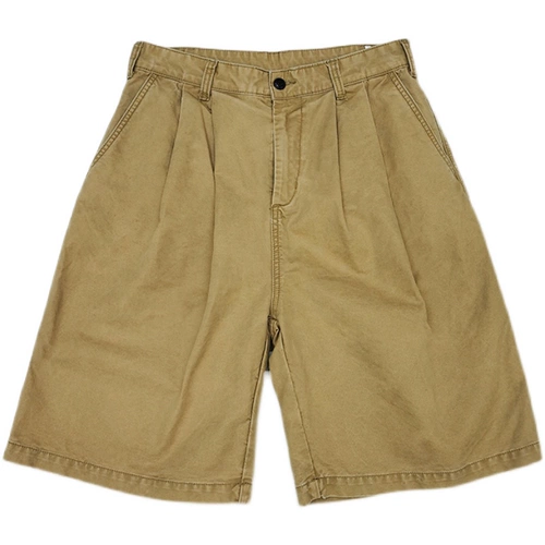 Японский бренд Tide Lake Workstarial Shorts City Boy Boy Khaki водянистая вода для мытья вода с двойной плиссированной широкой версией Hexae Pants Мужчины