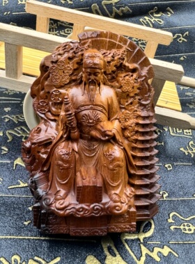道用品天然雷击枣木文昌帝君摆件文昌手把件吊坠挂件文昌梓潼帝君