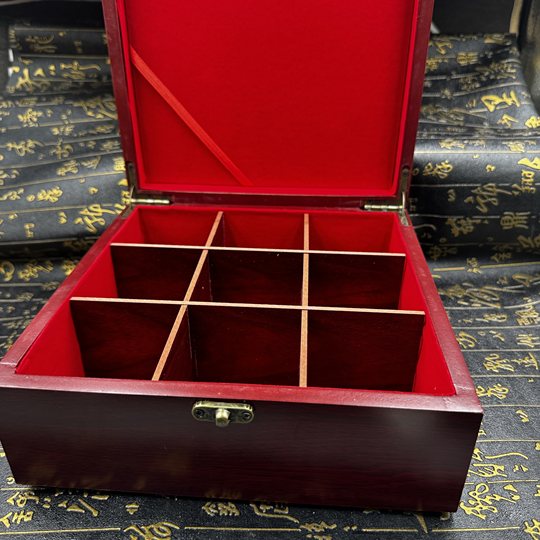 Taoist seal storage box, nine-square grid seal box, solid wood Taoist natural box, responsive box, wooden box