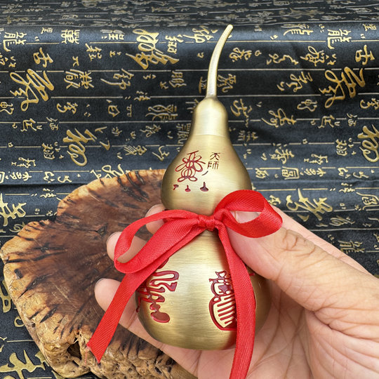 Taoist supplies Five Thunder Copper Gourd Brass Gourd Home Office Porch Opening Gift Copper Gourd Ornament