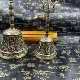 Taoist Supplies Copper Sanqing Bell Cloud Pattern Canopy Bell Tai Chi Three-pronged Bell Dharma Instrument Copper Sanqing Bell Taoist Supplies