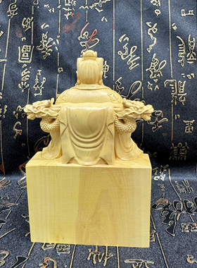 道家用品黄杨木雕刻小号张天师神像摆件实木12公分祖天师像家居