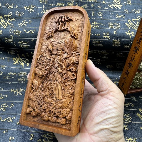 Tao Token Lei Zaomu Jiutian Xuannv Token Finely Carved Nine Heavens Xuannv Statue Hand-painted Gold Nine Heavens Xuannv Edict