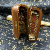 Даосский гром и Zaomu Трехкайский образ изображения, нарисованное вручную золотом и богом боевого богатства Чжао Гонгминг Трехкей с небольшой статуей Чжао Маршала Чжао