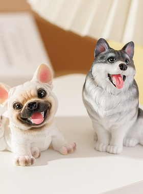 可爱汪星人摆件金毛二哈柯基