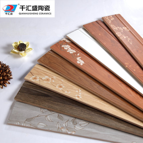 仿木纹踢脚线瓷砖 客厅卧室仿古地脚线贴脚线哑光地角线110X600 - 图1