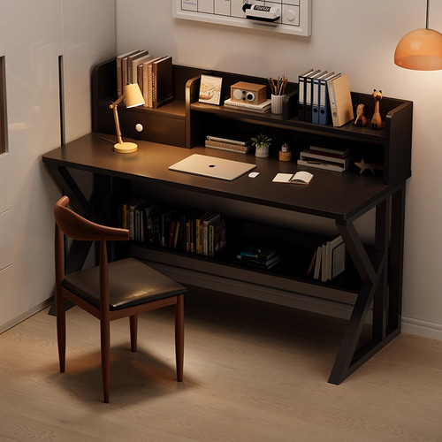 书桌书架一体家用卧室学生学习写字桌办公桌电脑桌台式写字台桌子 - 图1