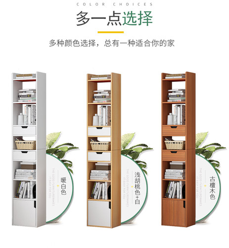转角柜墙角收纳方形置物架角柜家用客厅储物柜落地卧室角落窄书架 - 图0