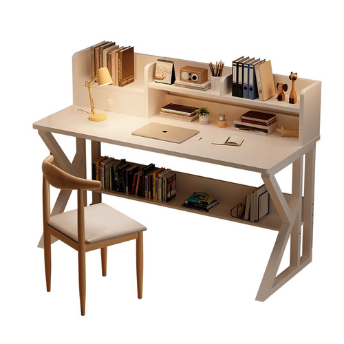 书桌书架一体家用卧室学生学习写字桌办公桌电脑桌台式写字台桌子 - 图3