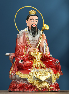 道家祖师爷上清灵宝道德元始天尊三清尊神神像供奉树脂摆件大小号