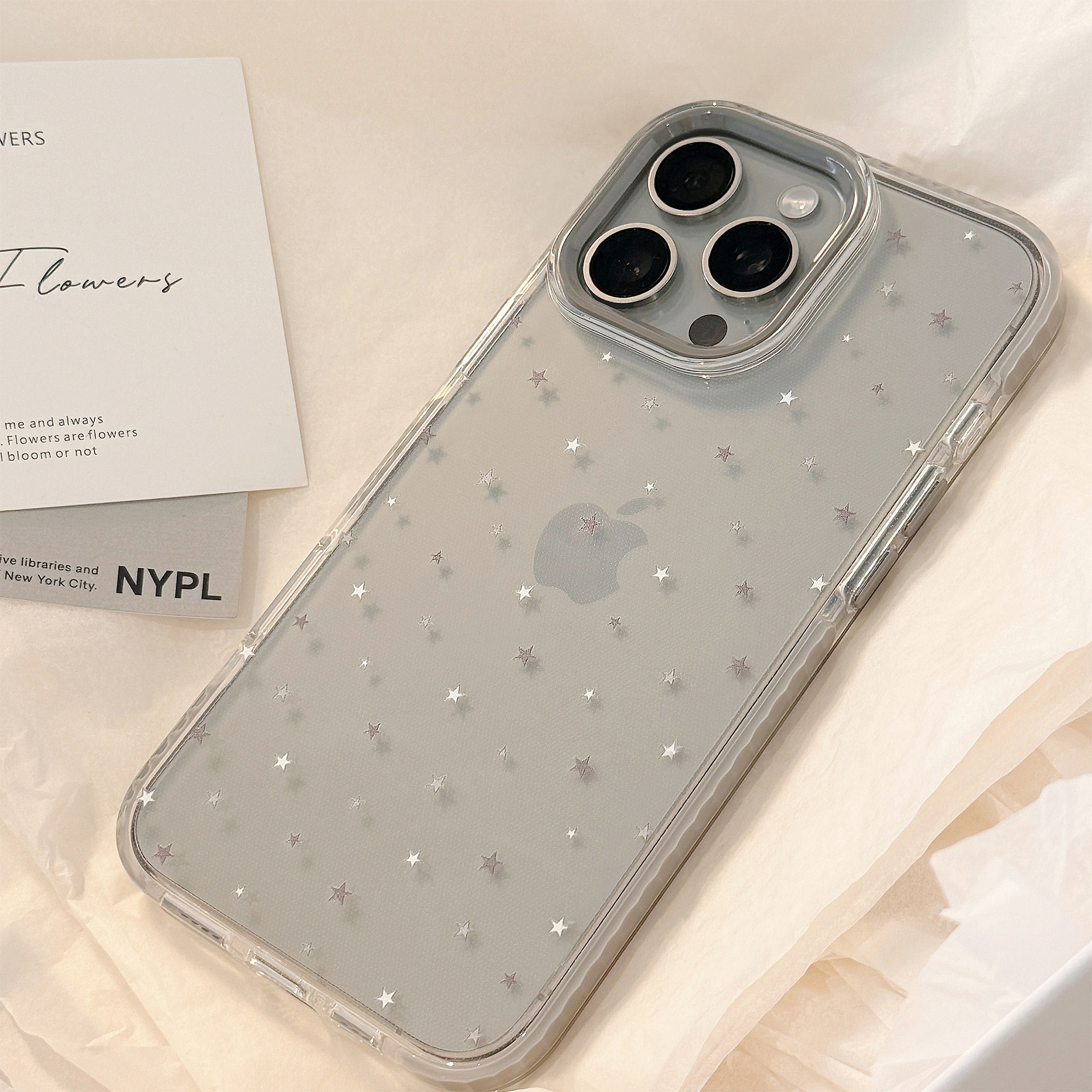 壳研集:适用苹果17promax新款手机壳简约星星涂鸦透明磁吸全包防摔TPU软保护套iphone16/15/14/13/12/11 - 图3