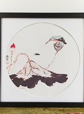 正方形实木相框挂墙33 38 30 40 50 60 68画框宣纸卡纸国画装裱框