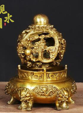 全铜九转乾坤鼎摆件 时来运转九龙鼎 客厅办公室家居装饰礼品摆设