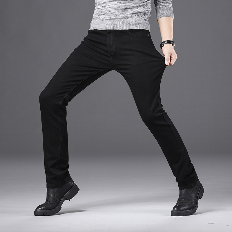 2020春秋季黑色男士宽松直筒牛仔裤 汤尼柏蒂牛仔裤