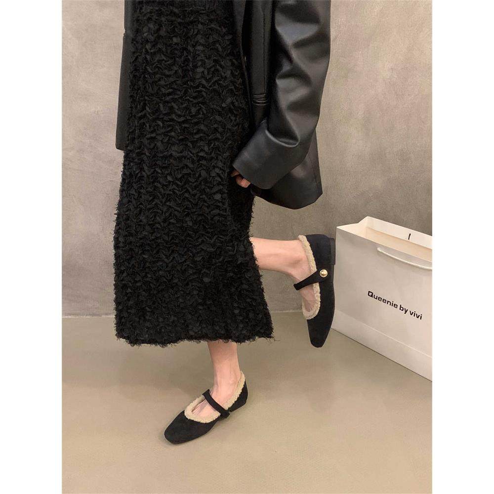 香港平底绒面豹纹单鞋女鞋子2025新款秋季加绒毛毛鞋玛丽珍棉鞋,淘宝优惠券,粉丝福利购,淘宝优惠卷