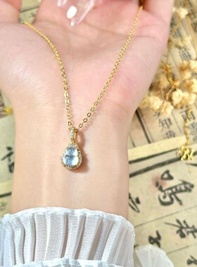 新中式镀金葫芦水沫玉紫水晶项链