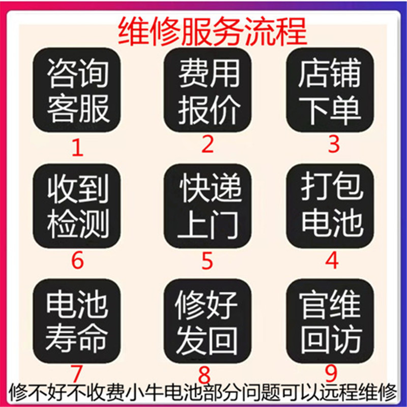 修复小牛电池维修锂电池全国寄修n1s nqi u1 us m加m2等 256元起-图3