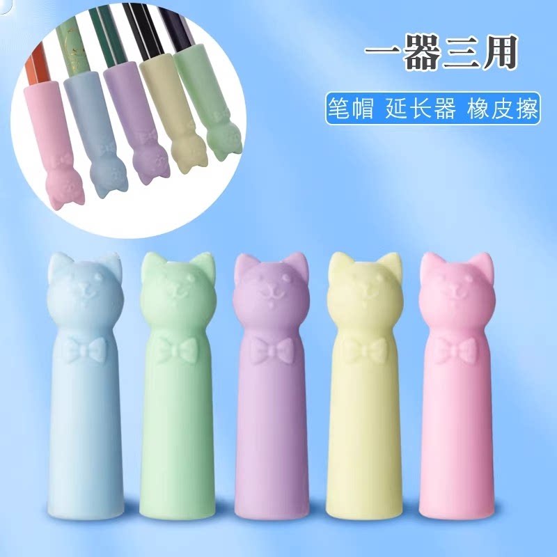 Kitten silicone pen cap anti-poke and anti-fall protective core
