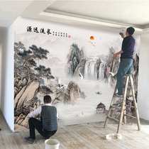 3D Classical Chinese Ink Landscape Wall Paper Living Room TV Background Wall Wallpaper Office Tea Room Decoration Mural Wall Cloth