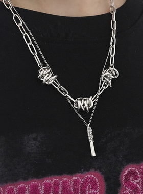 kansai双层街头风蹦迪配饰链子