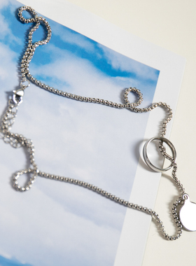 戒指ins潮圆环圆牌项链