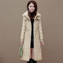 Fashion Elegant Temperament Long down Down Jacket Woman 2023 Winter Supper Body Slim Fit White Duck Suede Coat Lady