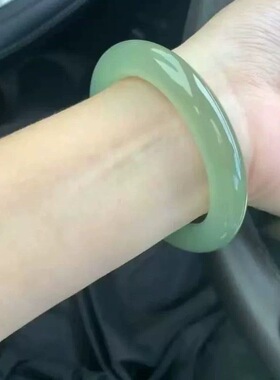 天然东陵玉手镯女款手饰扁条直播间正圈圆条手串配饰女夏